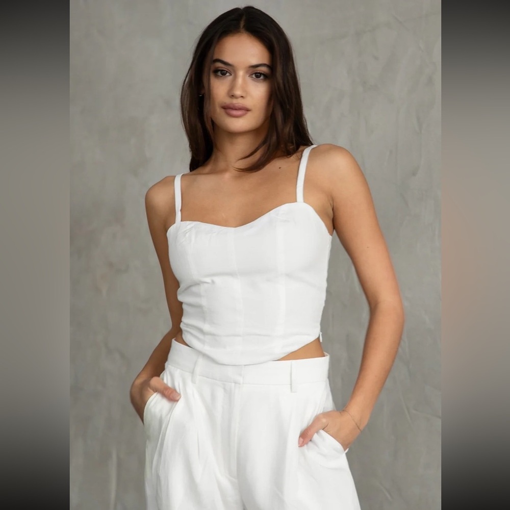 White Bobbi Rocco tank top